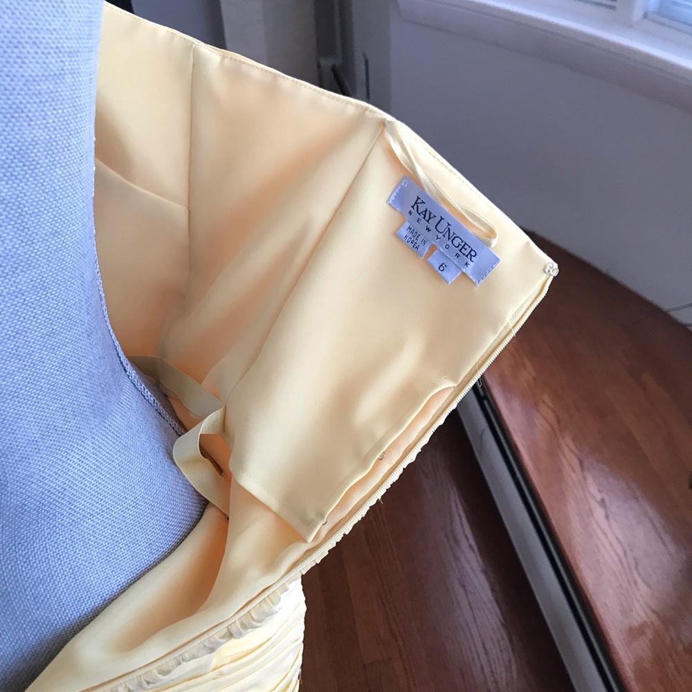 Kay Unger Strapless Prom/Cocktail Dress Yellow - Picture 5 of 7